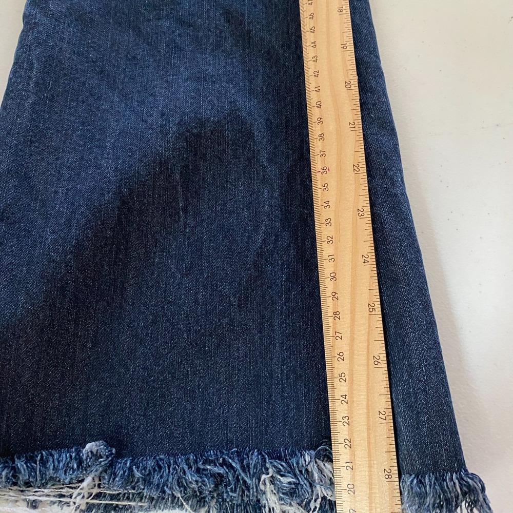 Venezia Womens Dark Wash Floral Embroidered Studded Raw Hem Jeans Plus Size 16 - Picture 9 of 11